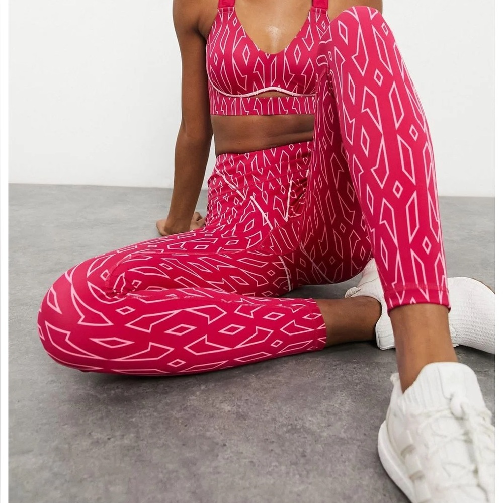 Adidas x Ivy Park Pink Monogram Tights - Picture 2 of 9